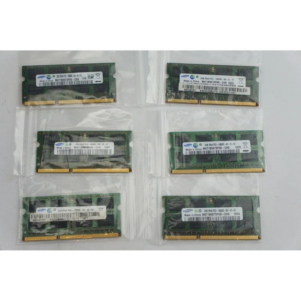 Samsung‎ 12GB 6x2GB DDR3 Laptop RAM PC3-10600S 1333MHz SO-DIMM EUC